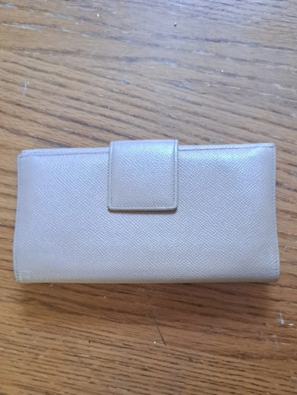 Bvlgari B-zero 1 Leather Fold-Over Wallet with Silver Ring Accent